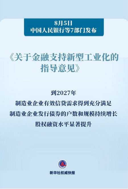 臻富配资 新华鲜报丨金融活水润泽！支持新型工业化有了“路线图”